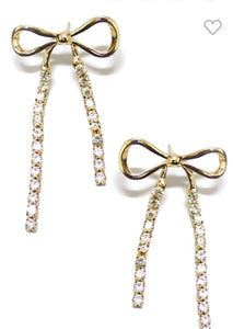 Ribbon dangle earrings