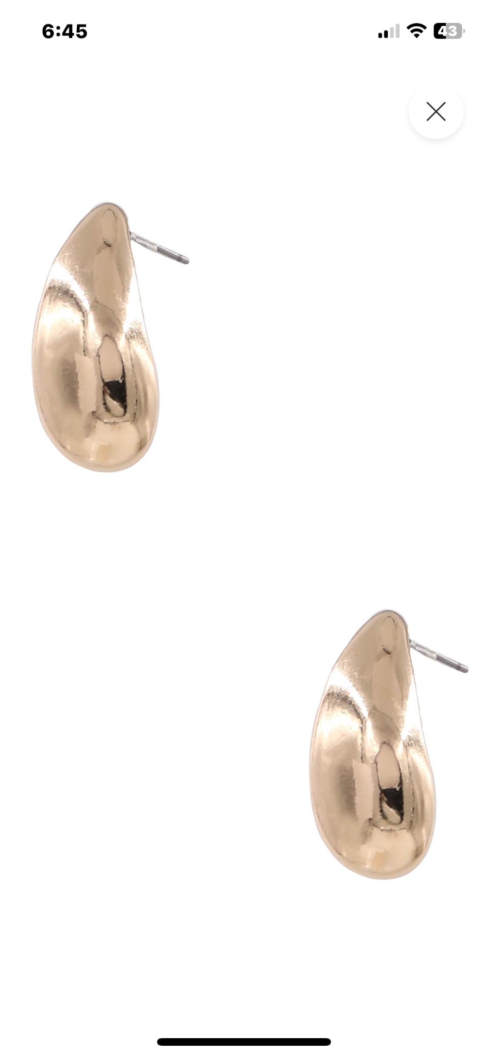 Metal teardrop earrings
