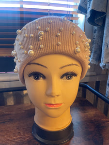 beige pearl beanie